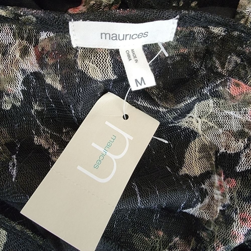 Maurices floral & Lace cold shoulder bodysuit NWT medium - Picture 6 of 7